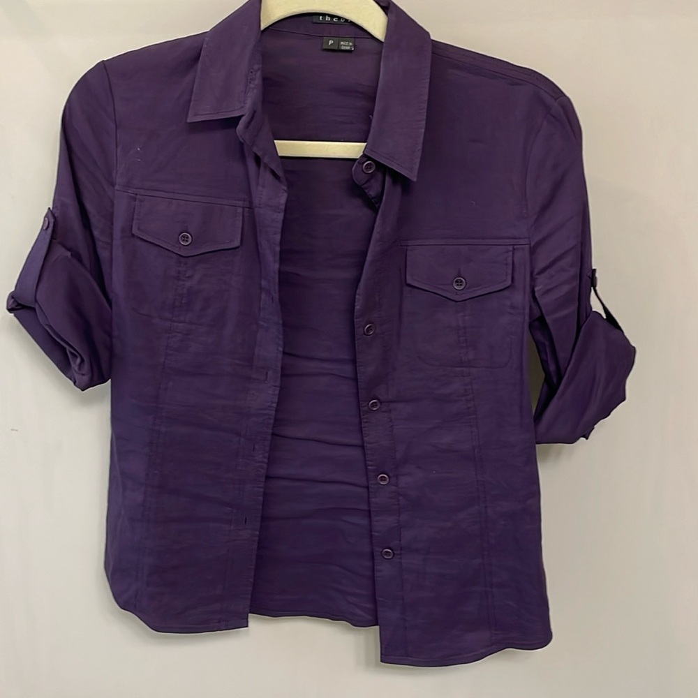 Petite eggplant theory shirt
